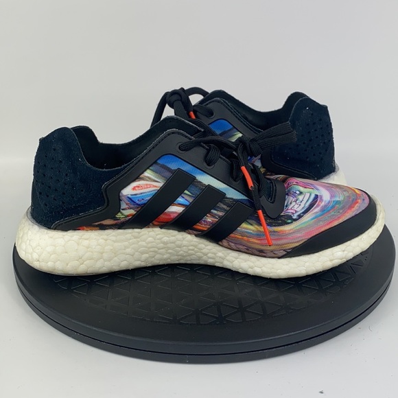 Adidas Pure Boost Black/Multicolor Running Shoes B41118 Women's Size 7 - Picture 10 of 12
